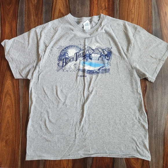 Beach Therapy T-Shirt, XL Men's Light Gray Activewear Casual - Picture 1 of 4